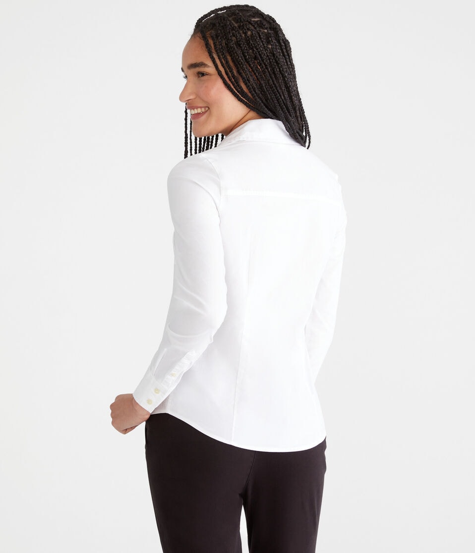 Aéropostale Long Sleeve Poplin Uniform Shirt Bleach