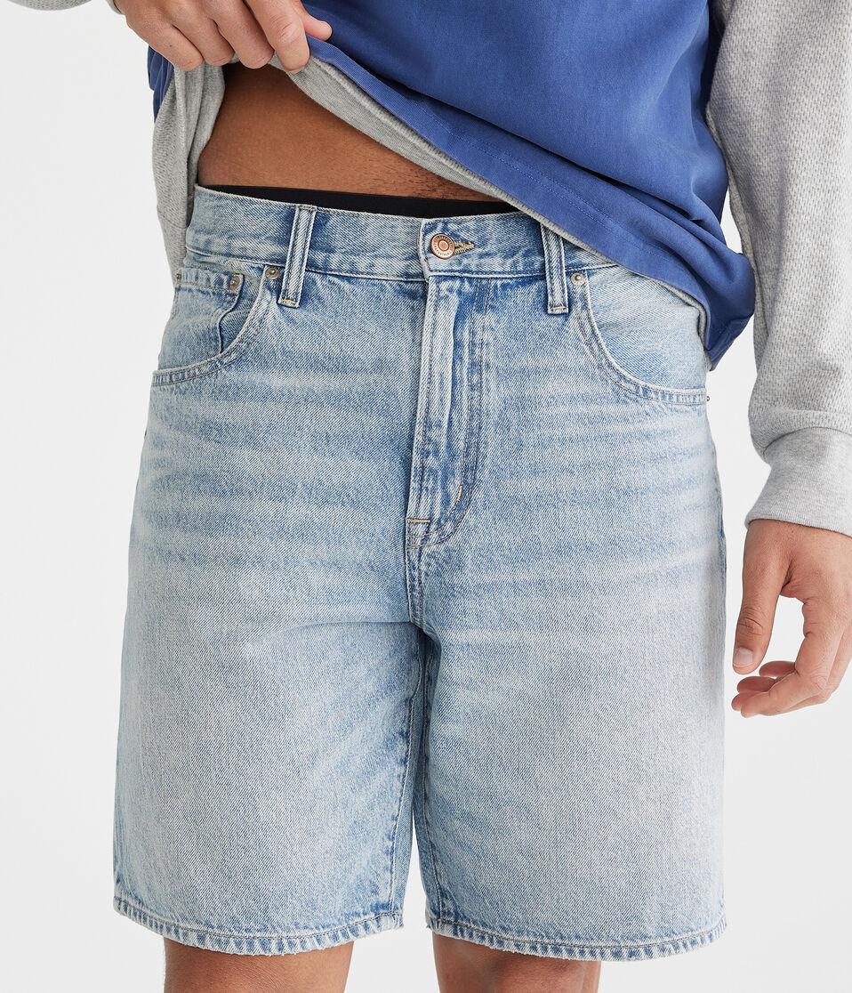 Aéropostale Loose Straight Denim Shorts 9" Light Wash