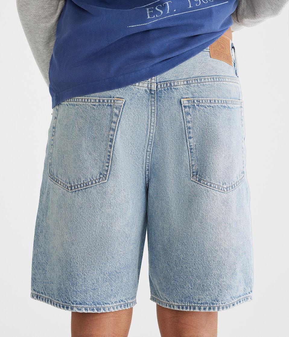 Aéropostale Loose Straight Denim Shorts 9" Light Wash