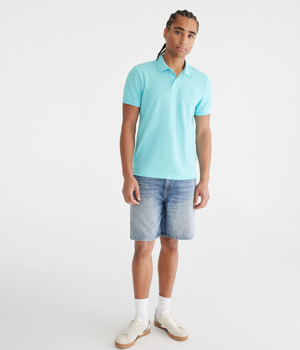 Aéropostale Loose Straight Denim Shorts 9" Medium Wash