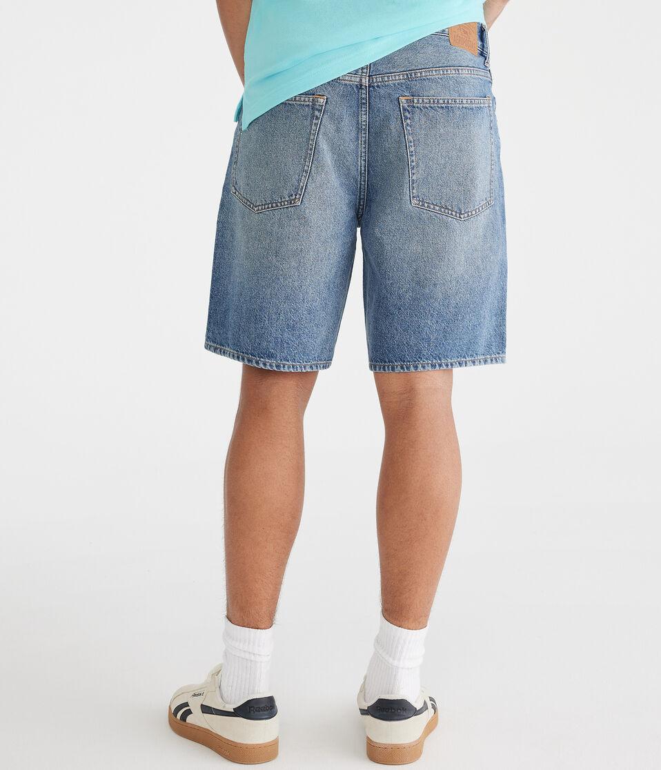 Aéropostale Loose Straight Denim Shorts 9" Medium Wash