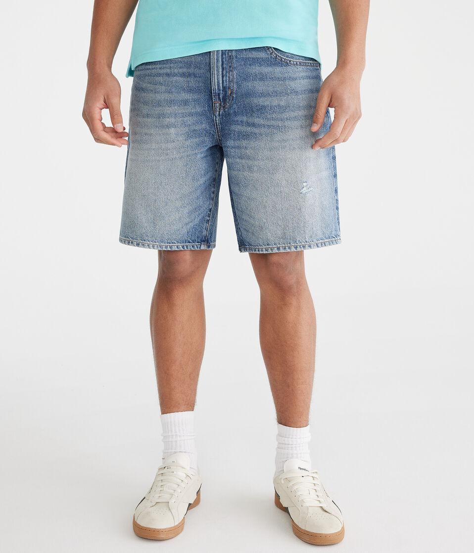 aéropostale Loose Straight Denim Shorts 9" medium wash