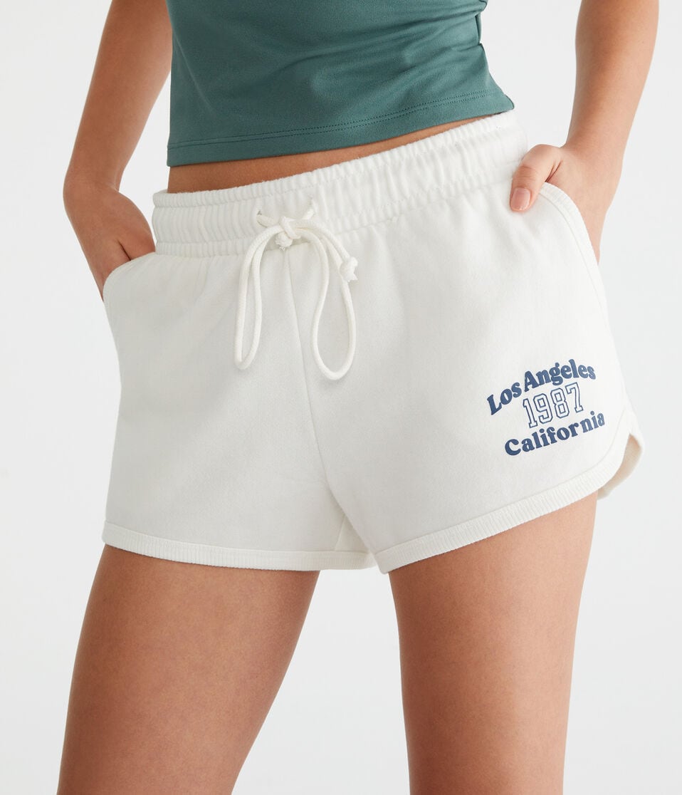 aéropostale Los Angeles High-Rise Dolphin Shorts cream