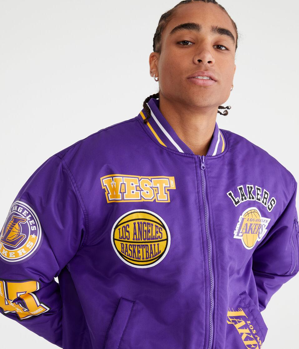 Aéropostale Los Angeles Lakers Basketball Bomber Jacket Purple