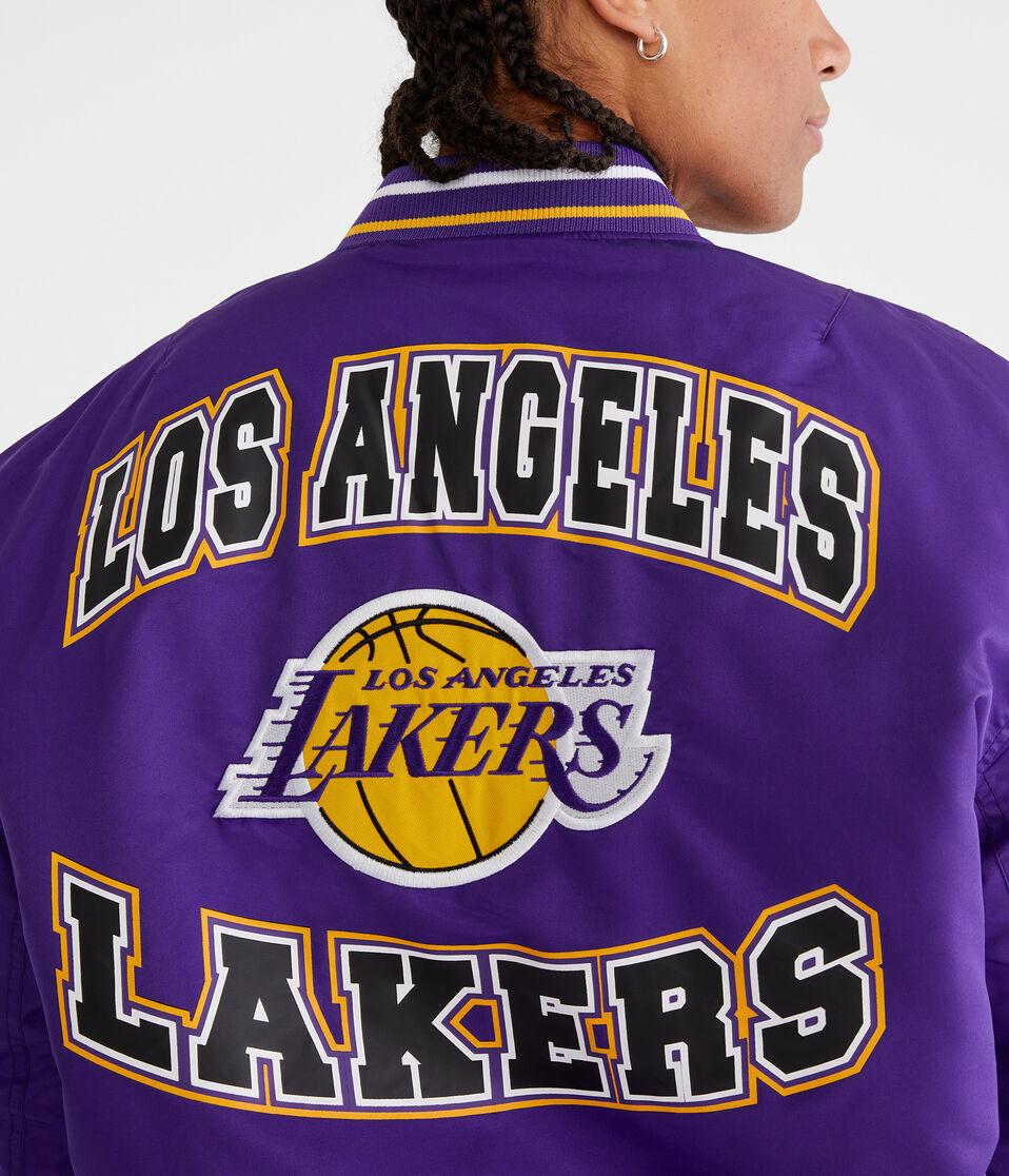 Aéropostale Los Angeles Lakers Basketball Bomber Jacket Purple