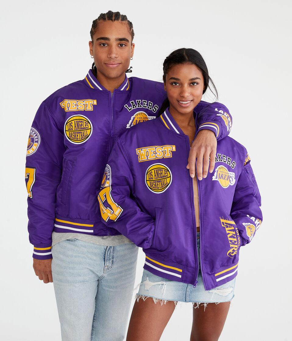 aéropostale Los Angeles Lakers Basketball Bomber Jacket purple