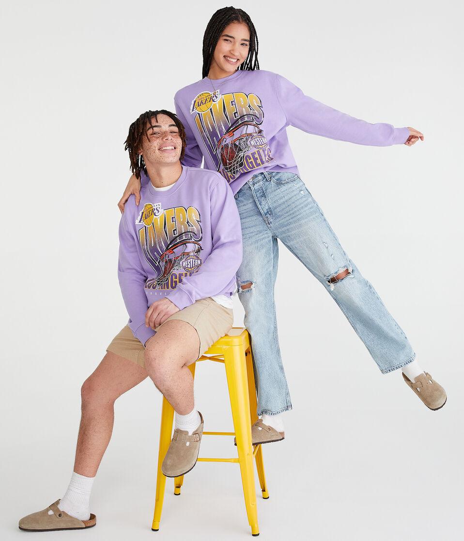 Aéropostale Los Angeles Lakers Crew Sweatshirt Purple