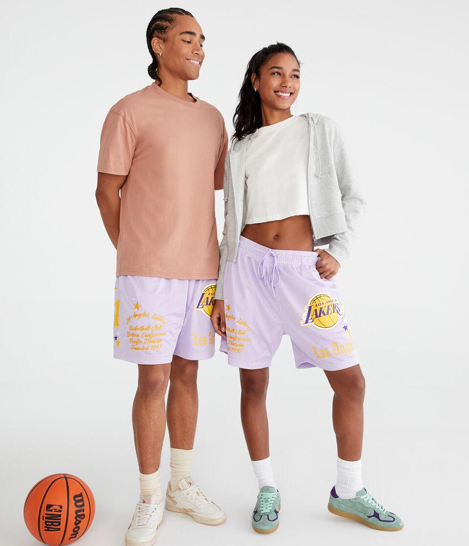 Aéropostale Los Angeles Lakers Mesh Shorts 6" Purple
