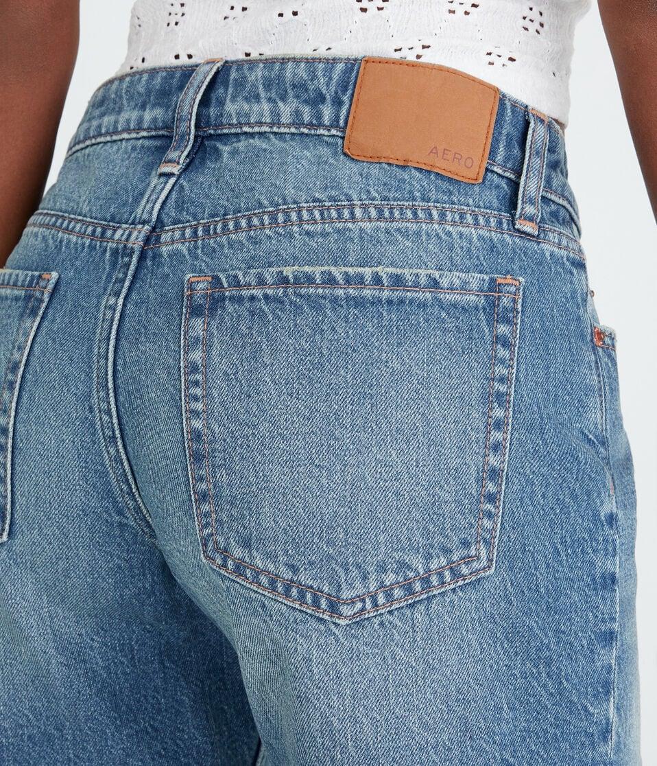 Aéropostale Low-Rise Baggy Denim Shorts 6" Medium Wash