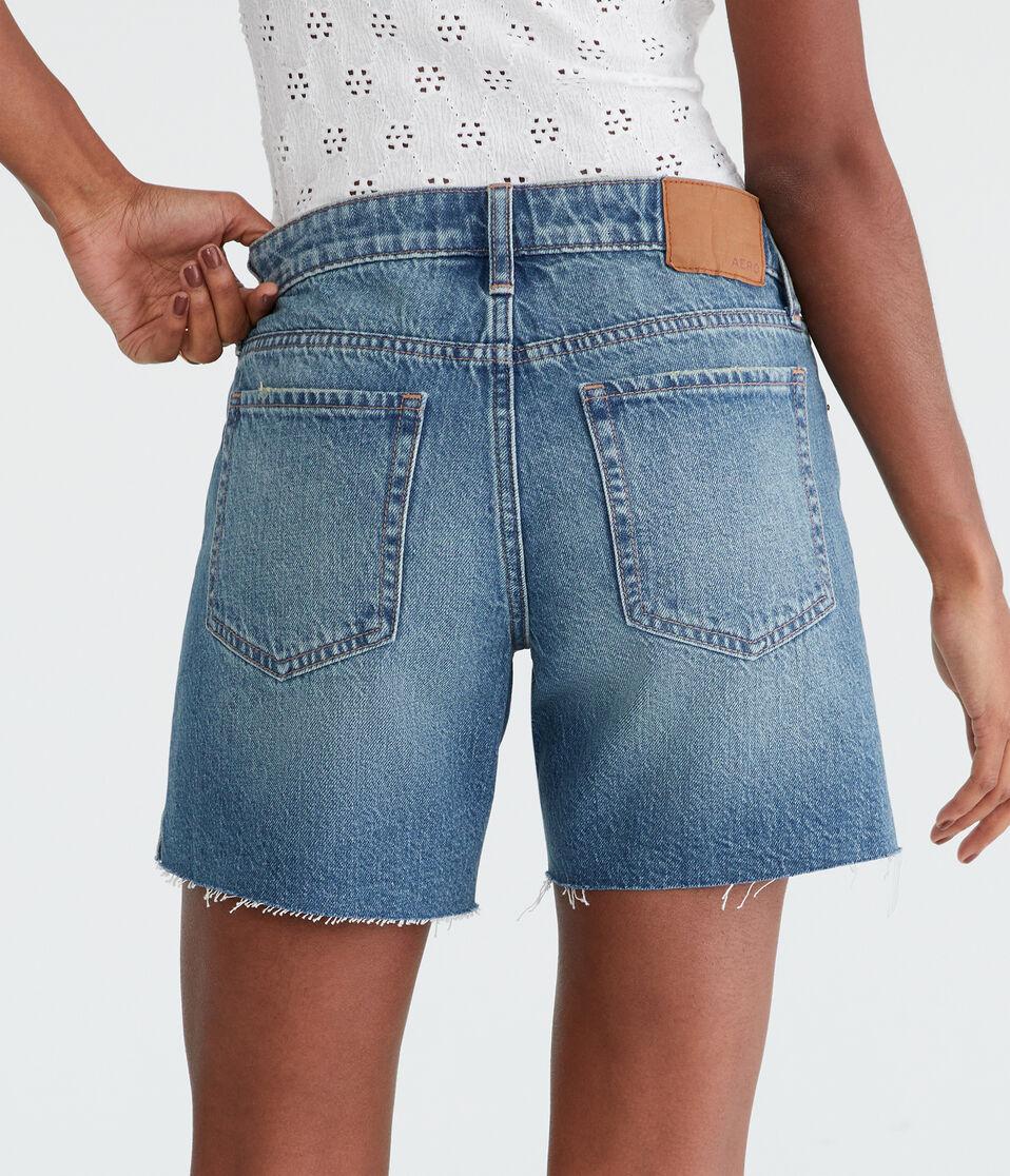 Aéropostale Low-Rise Baggy Denim Shorts 6" Medium Wash