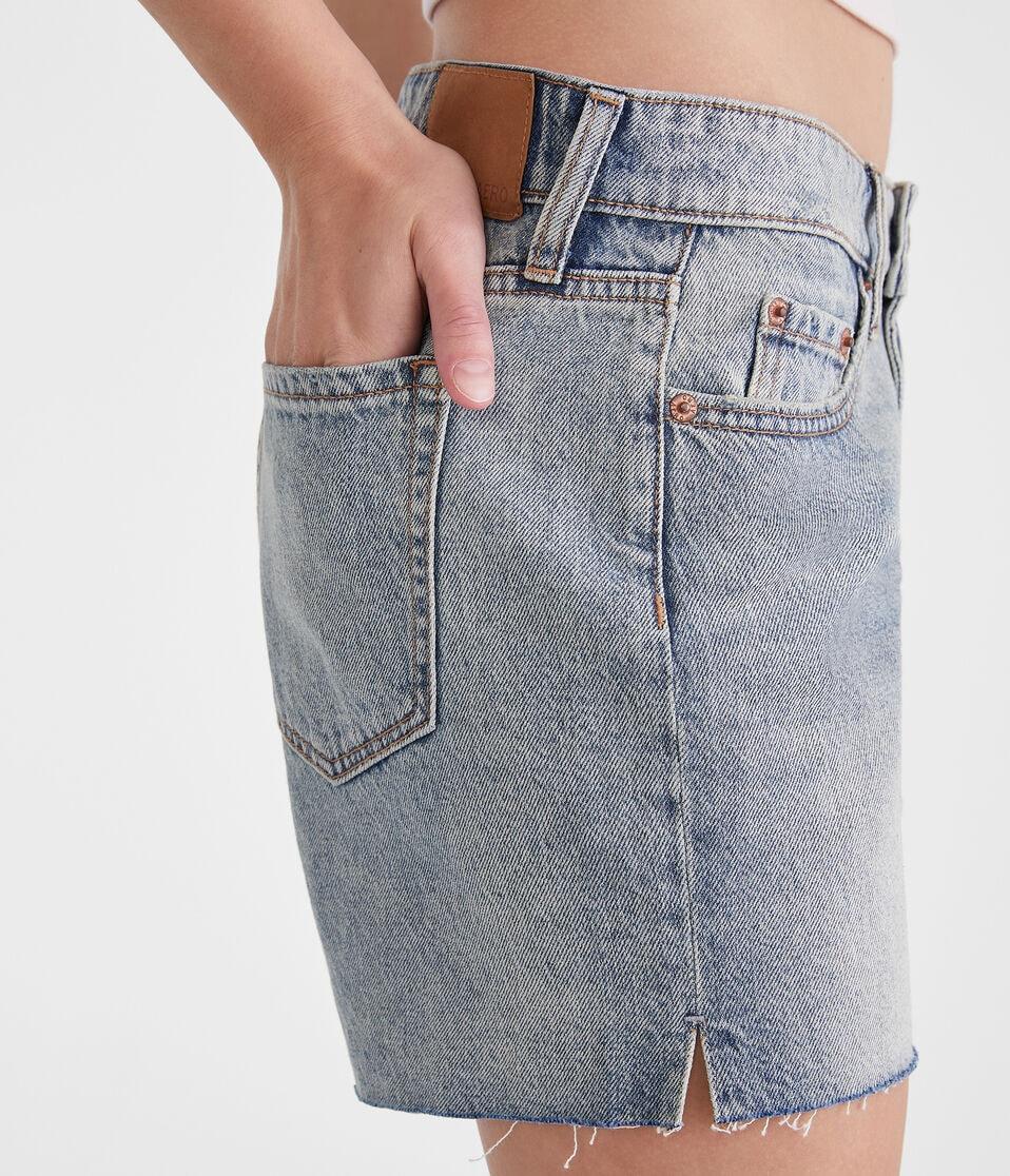 Aéropostale Low-Rise Baggy Denim Shorts 6" Medium Wash