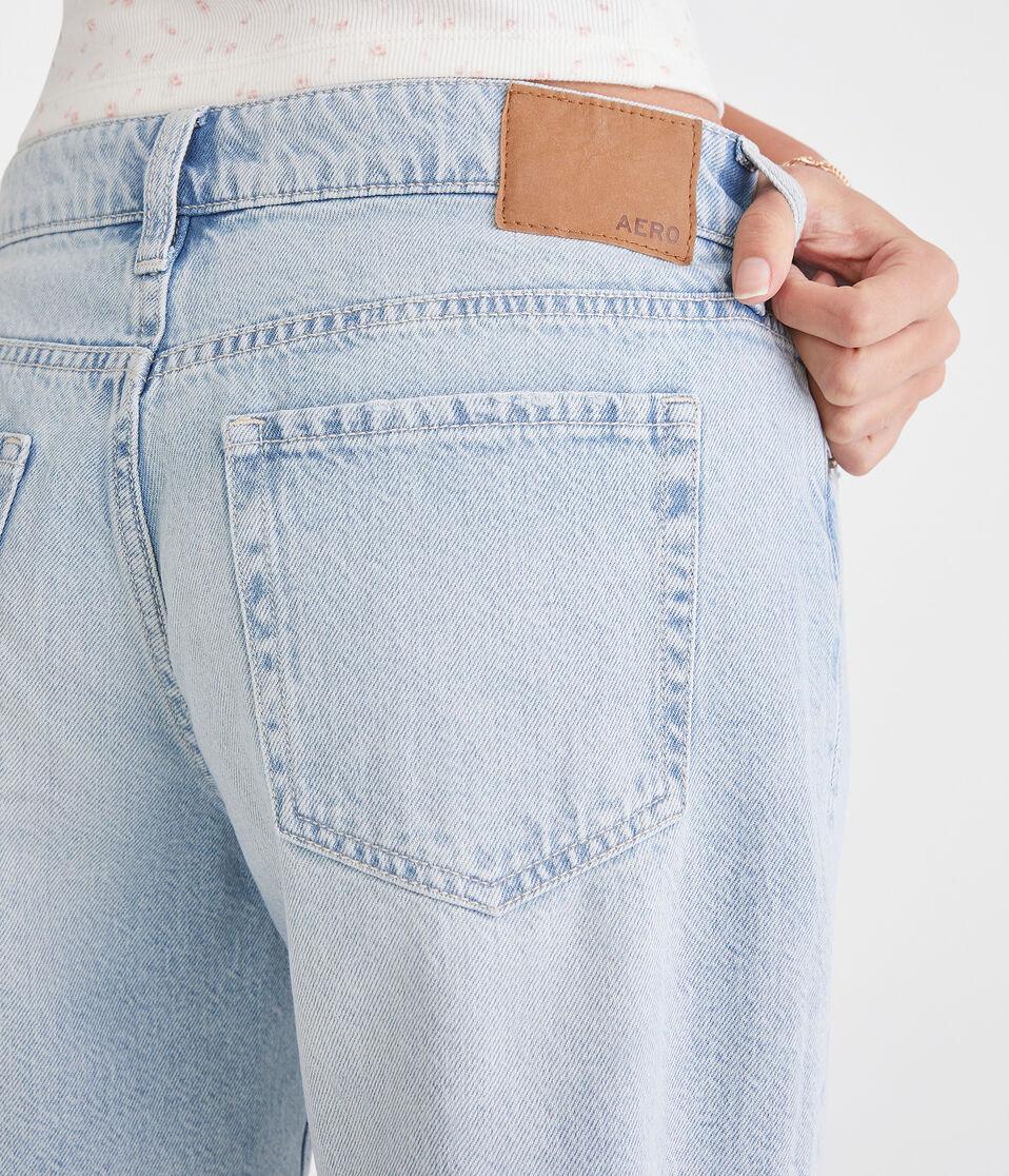 Aéropostale Low-Rise Baggy Denim Shorts 8" Light Wash