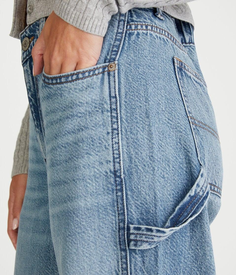 Aéropostale Low-Rise Baggy Wide Leg Carpenter Jean Medium Wash