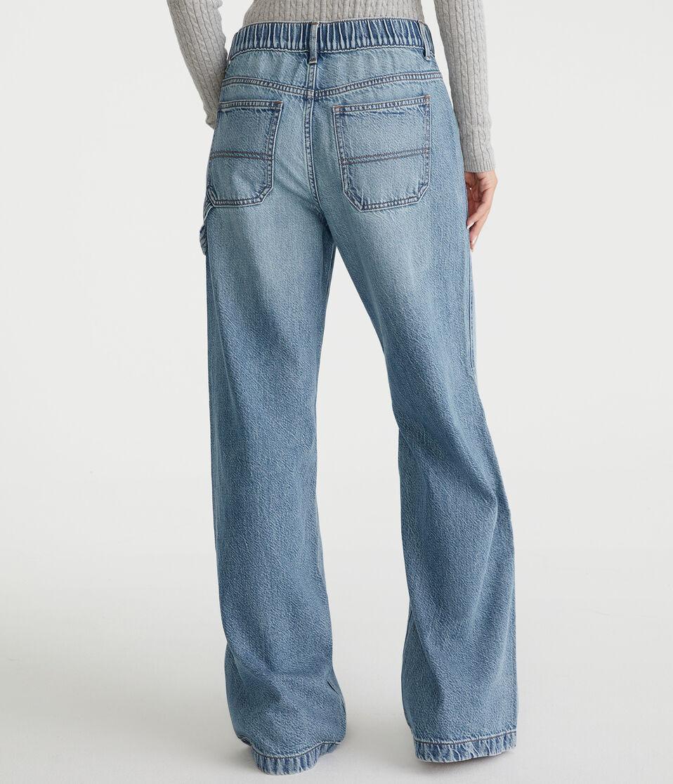 Aéropostale Low-Rise Baggy Wide Leg Carpenter Jean Medium Wash