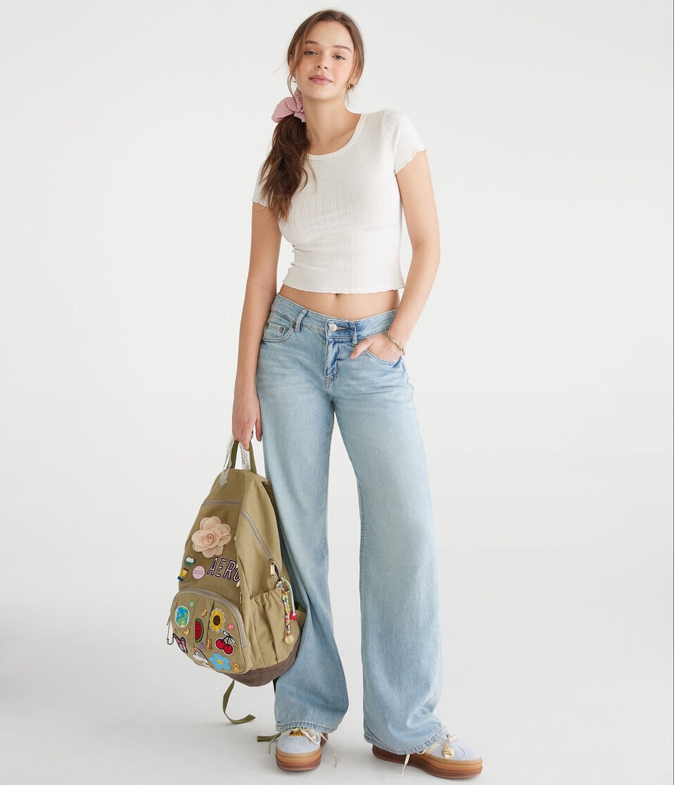 Aéropostale Low-Rise Baggy Wide Leg Jean Light Wash