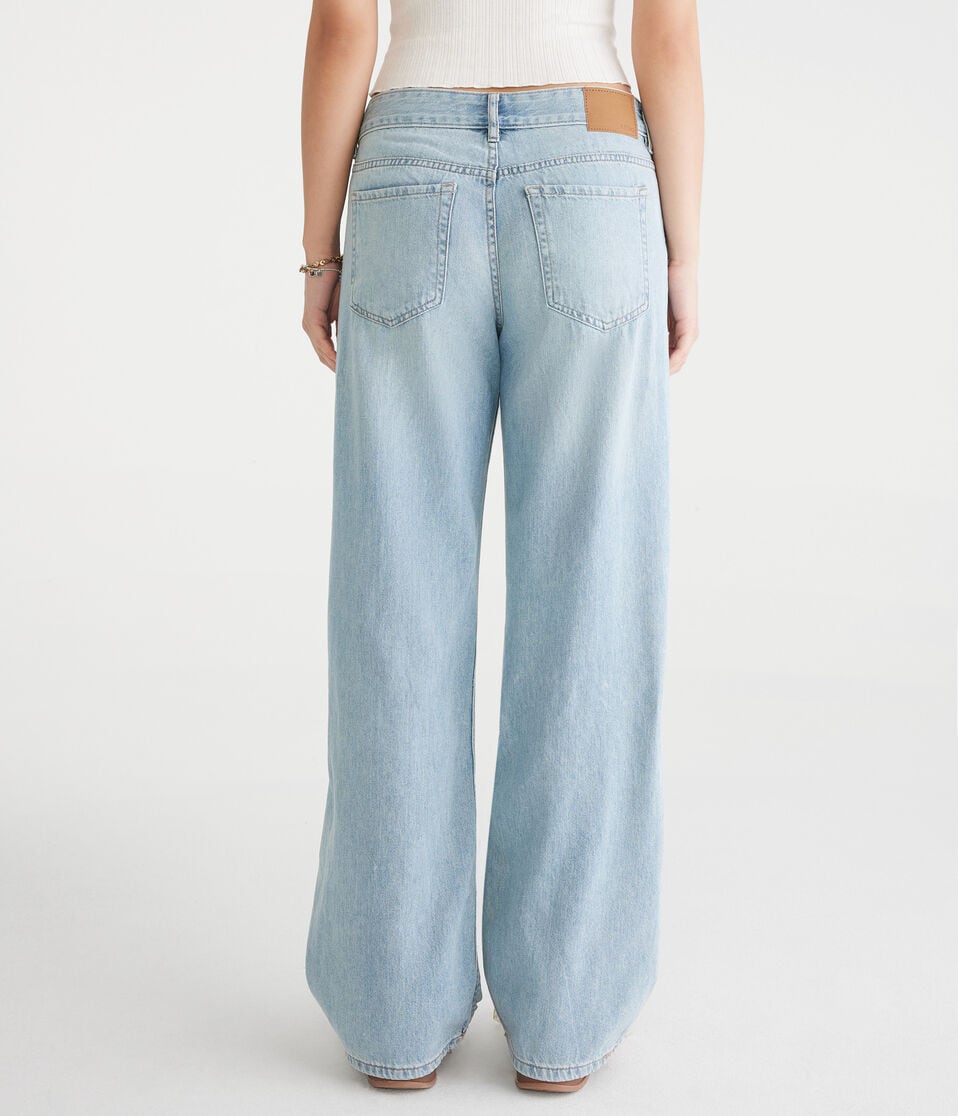 Aéropostale Low-Rise Baggy Wide Leg Jean Light Wash