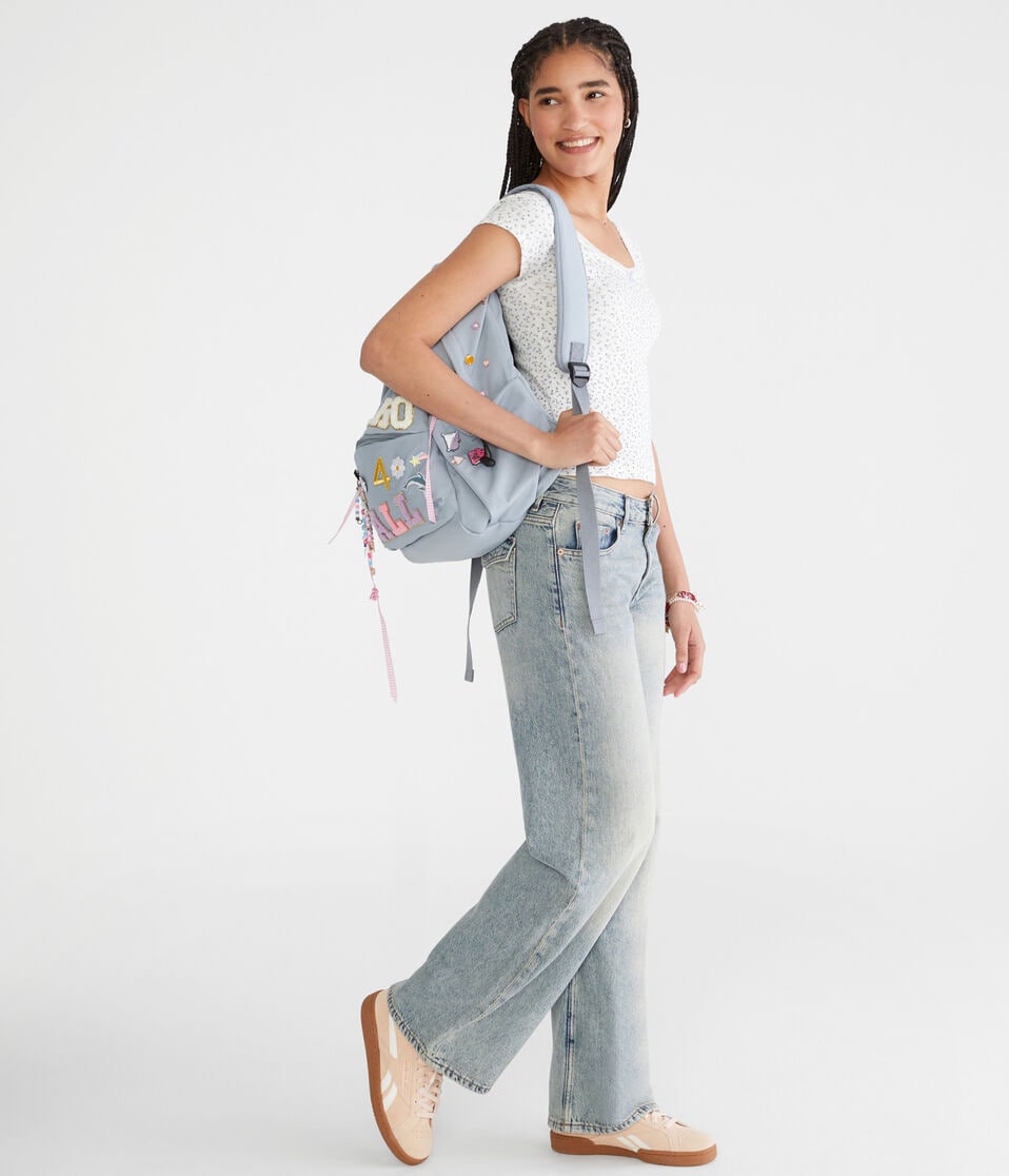 Aéropostale Low-Rise Baggy Wide Leg Jean Medium Wash