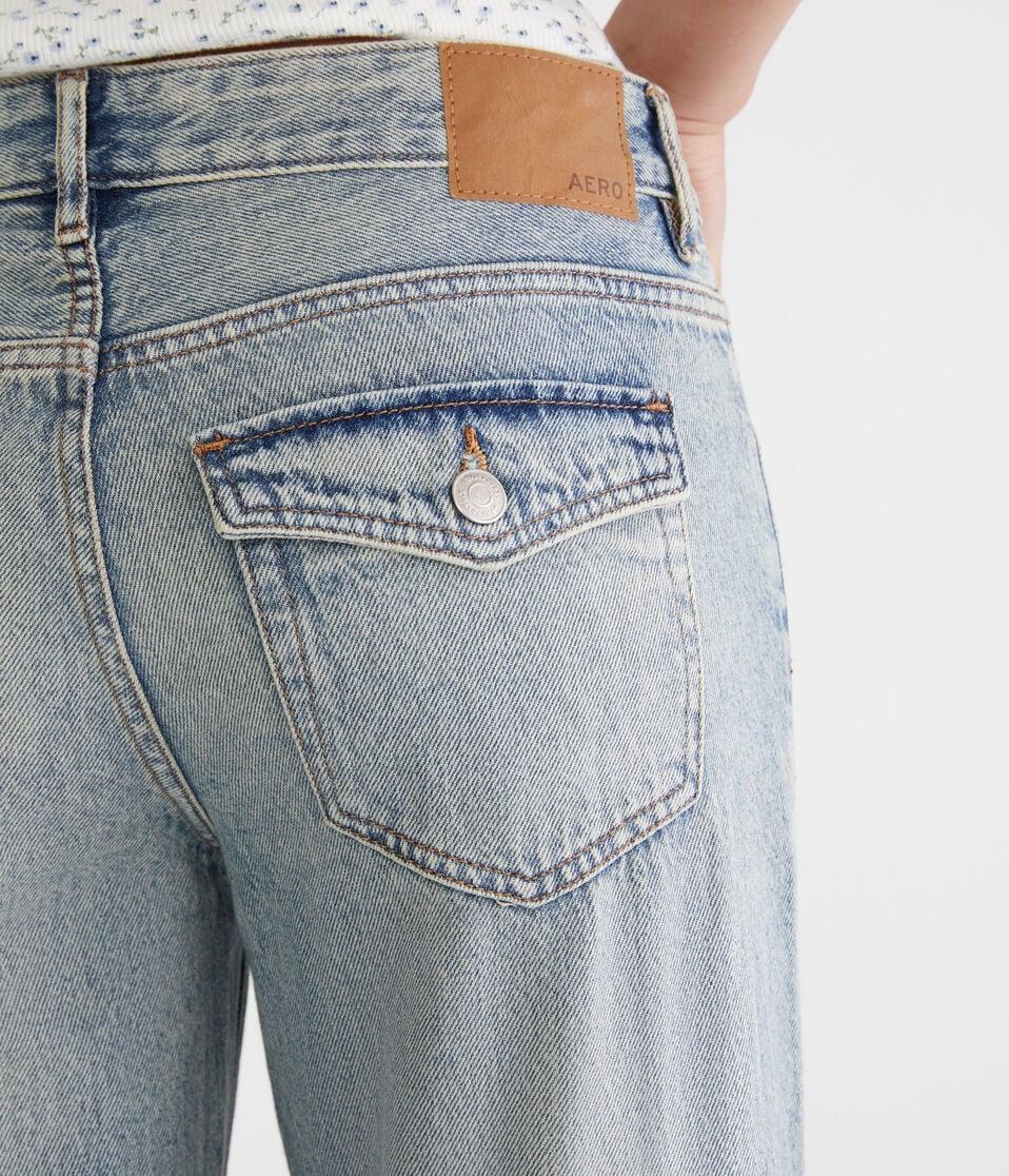 Aéropostale Low-Rise Baggy Wide Leg Jean Medium Wash