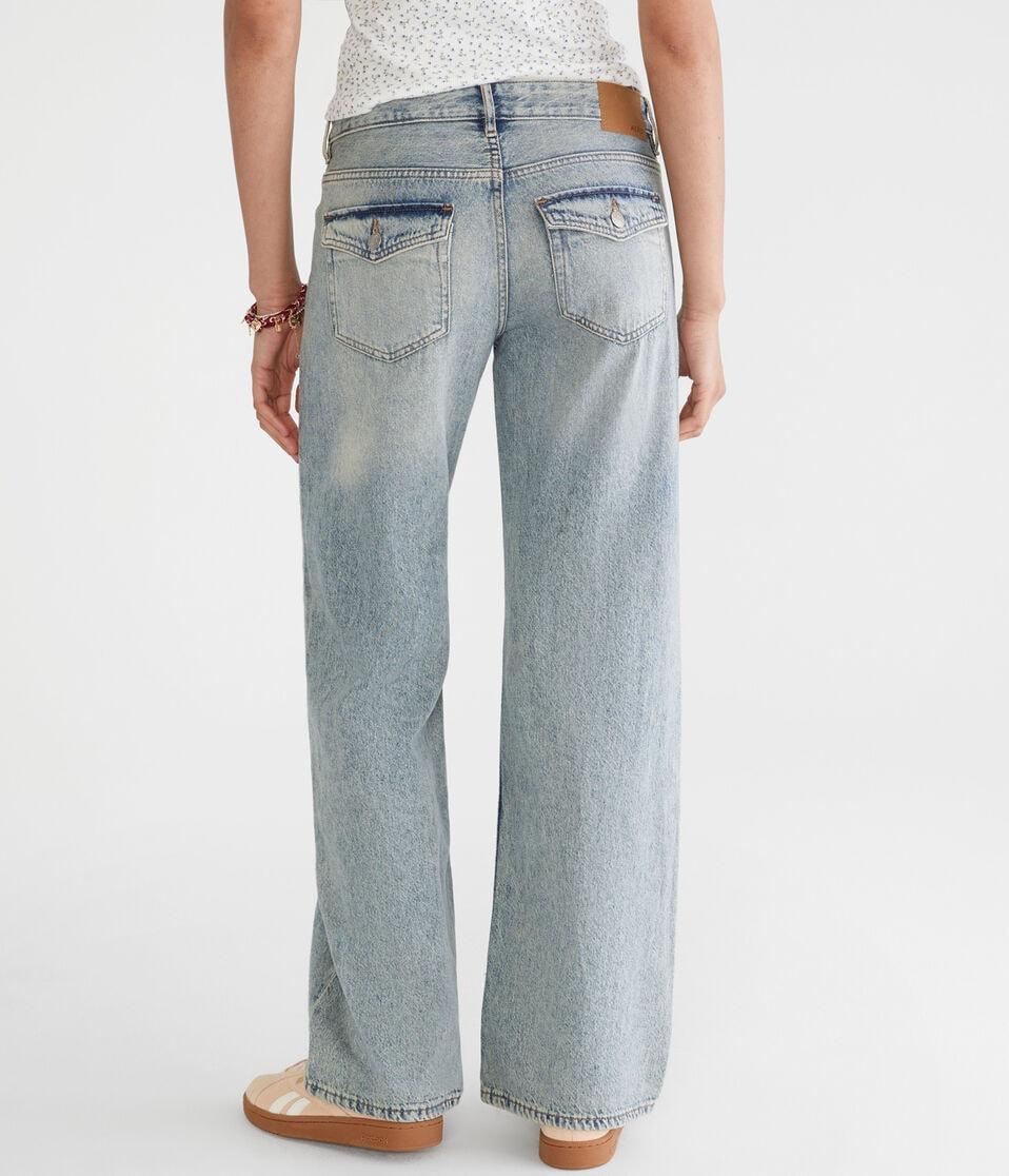 Aéropostale Low-Rise Baggy Wide Leg Jean Medium Wash