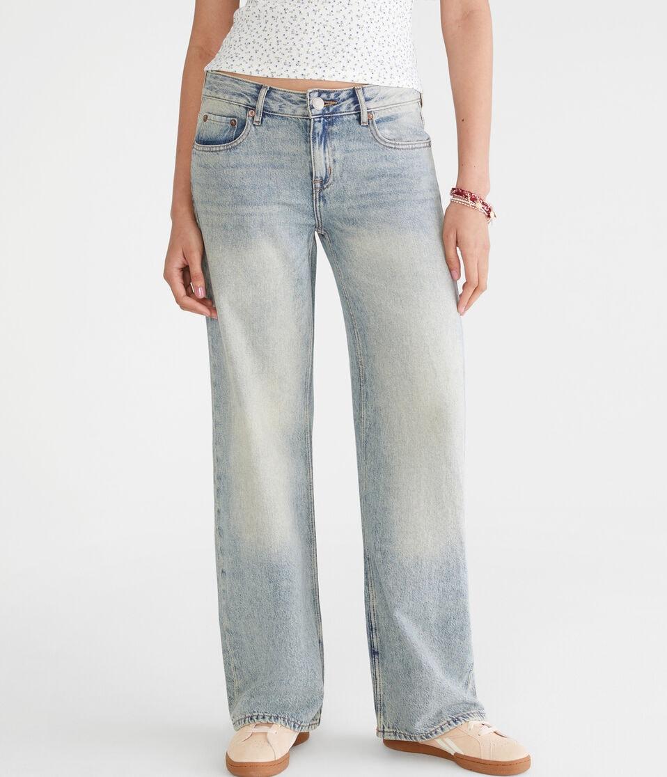 aéropostale Low-Rise Baggy Wide Leg Jean medium wash