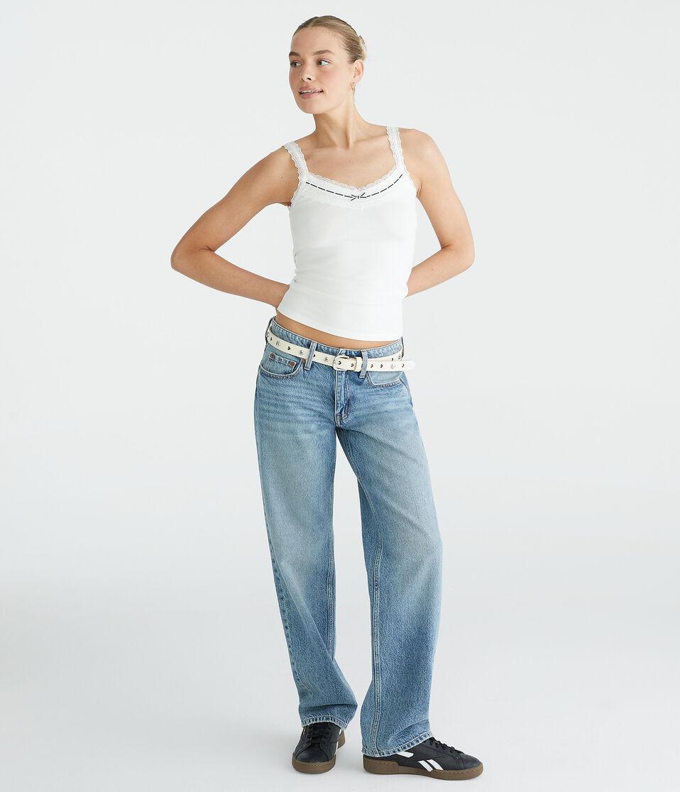 Aéropostale Low-Rise Baggy Wide Leg Jean Medium Wash