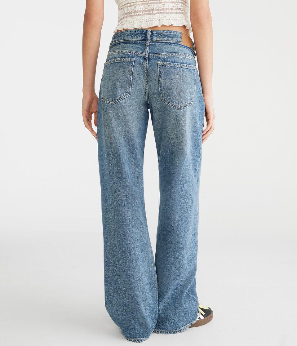 Aéropostale Low-Rise Baggy Wide Leg Jean Medium Wash