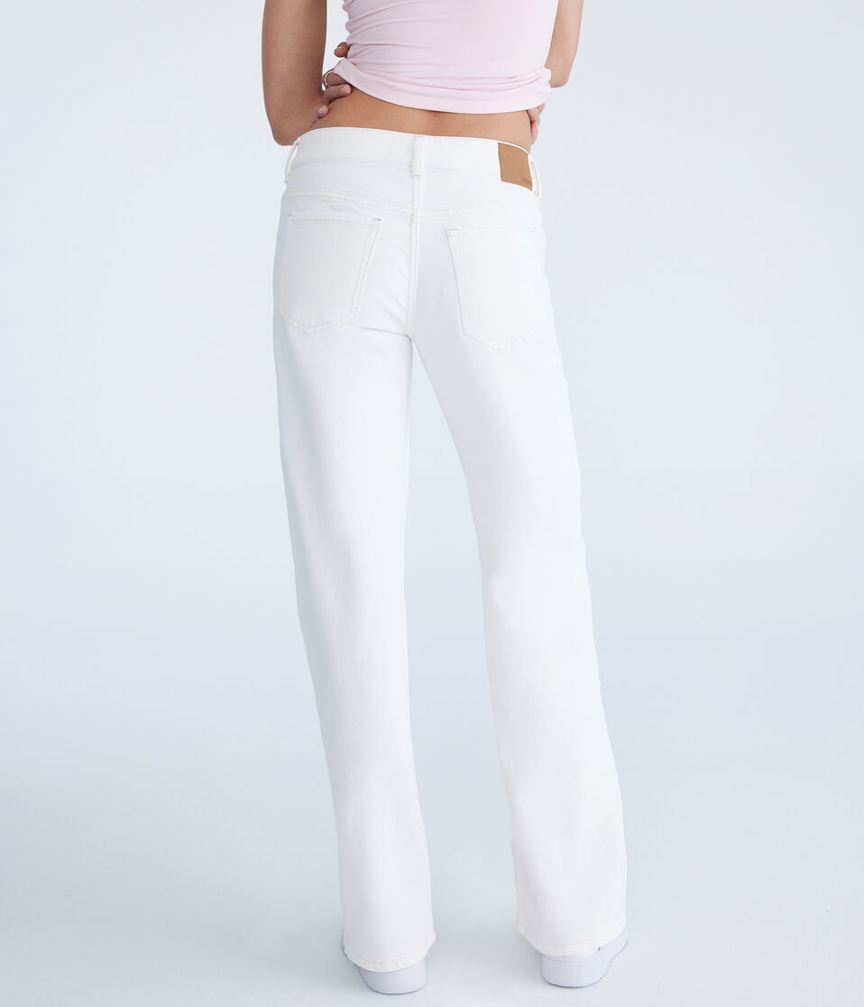Aéropostale Low-Rise Baggy Wide Leg Lightweight Luxe Jean Cream