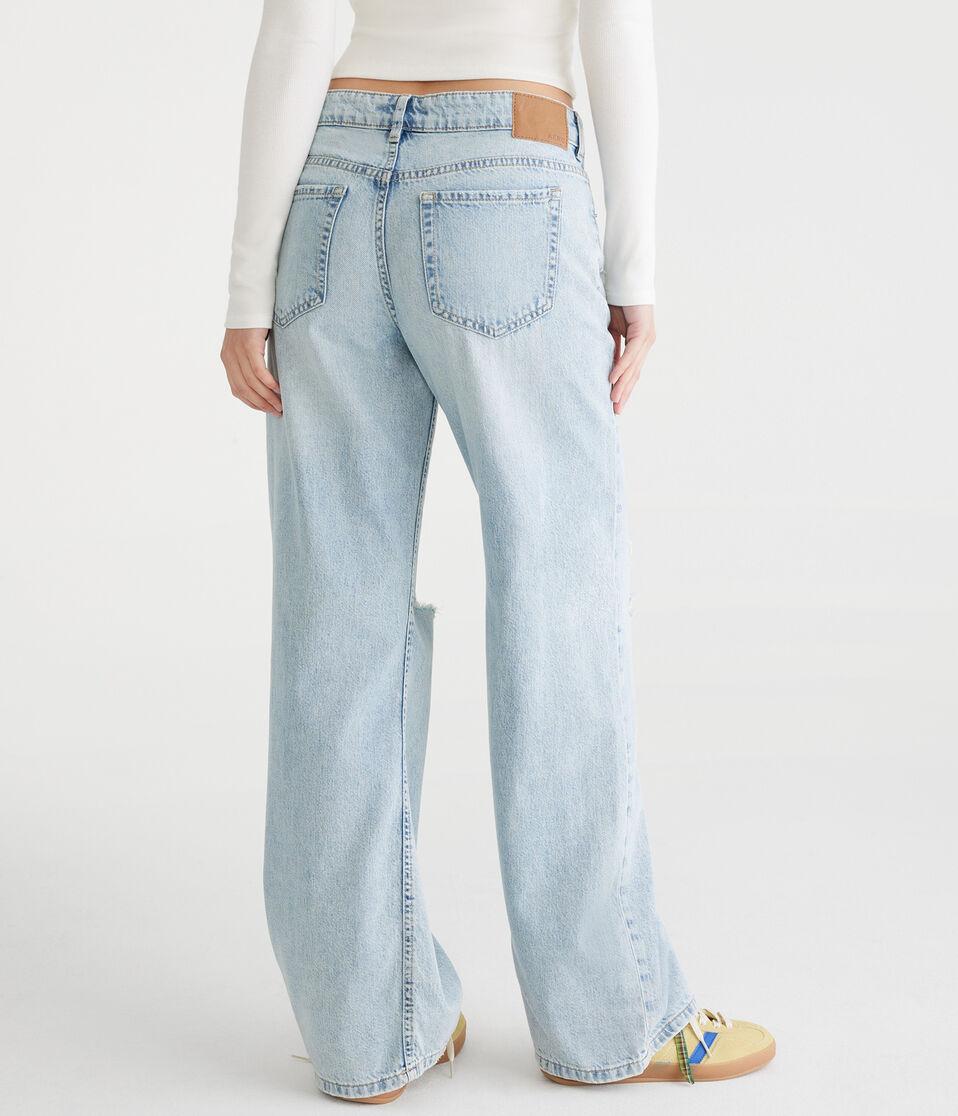 Aéropostale Low-Rise Baggy Wide Leg Lightweight Luxe Jean Light Wash