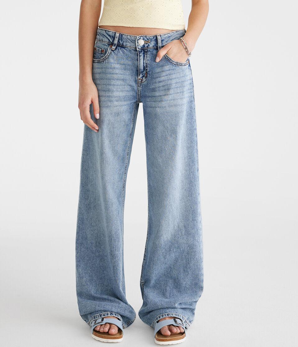 aéropostale Low-Rise Baggy Wide Leg Lightweight Luxe Jean medium wash