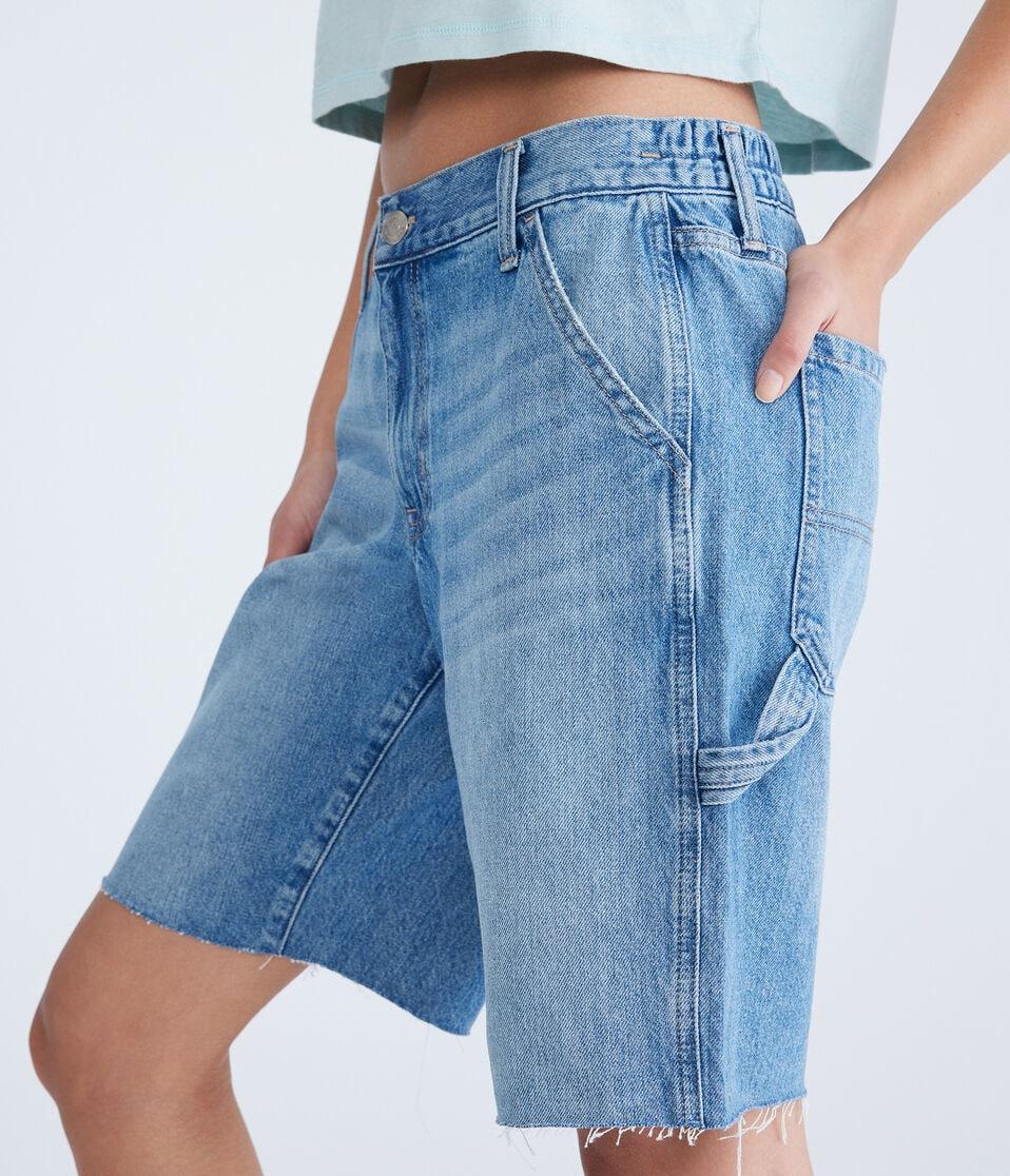Aéropostale Low-Rise Carpenter Bermuda Shorts Medium Wash