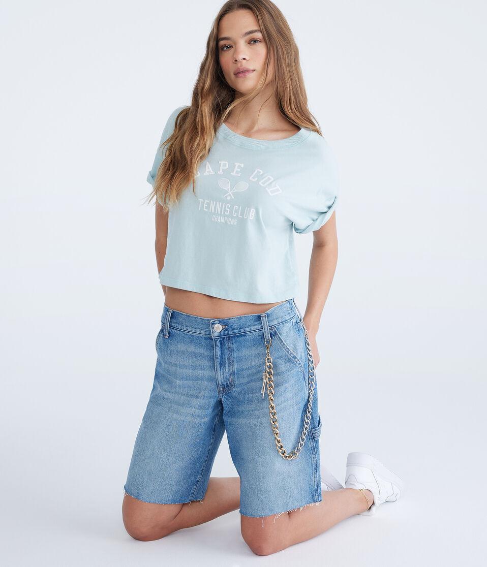 Aéropostale Low-Rise Carpenter Bermuda Shorts Medium Wash