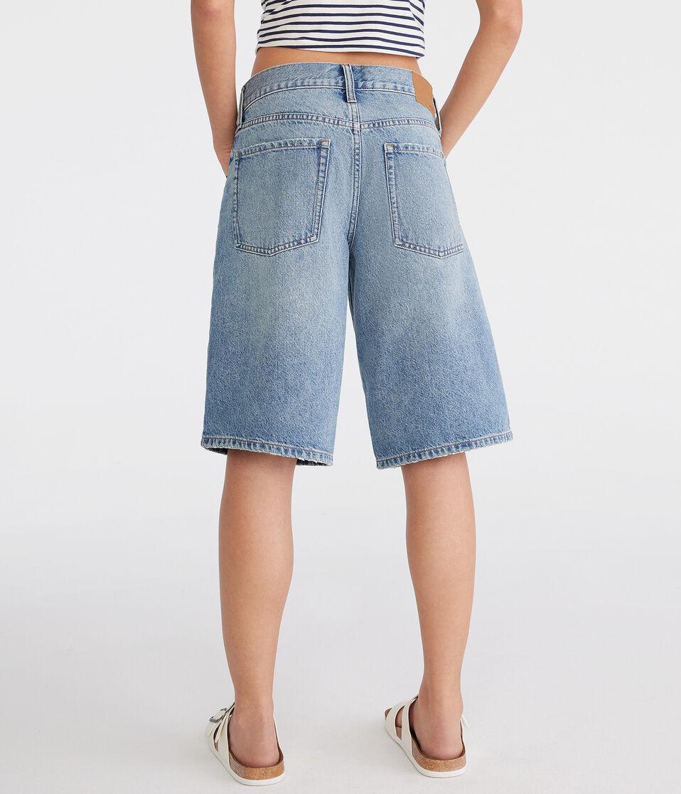 Aéropostale Low-Rise Super Baggy Bermuda Shorts Dark Wash