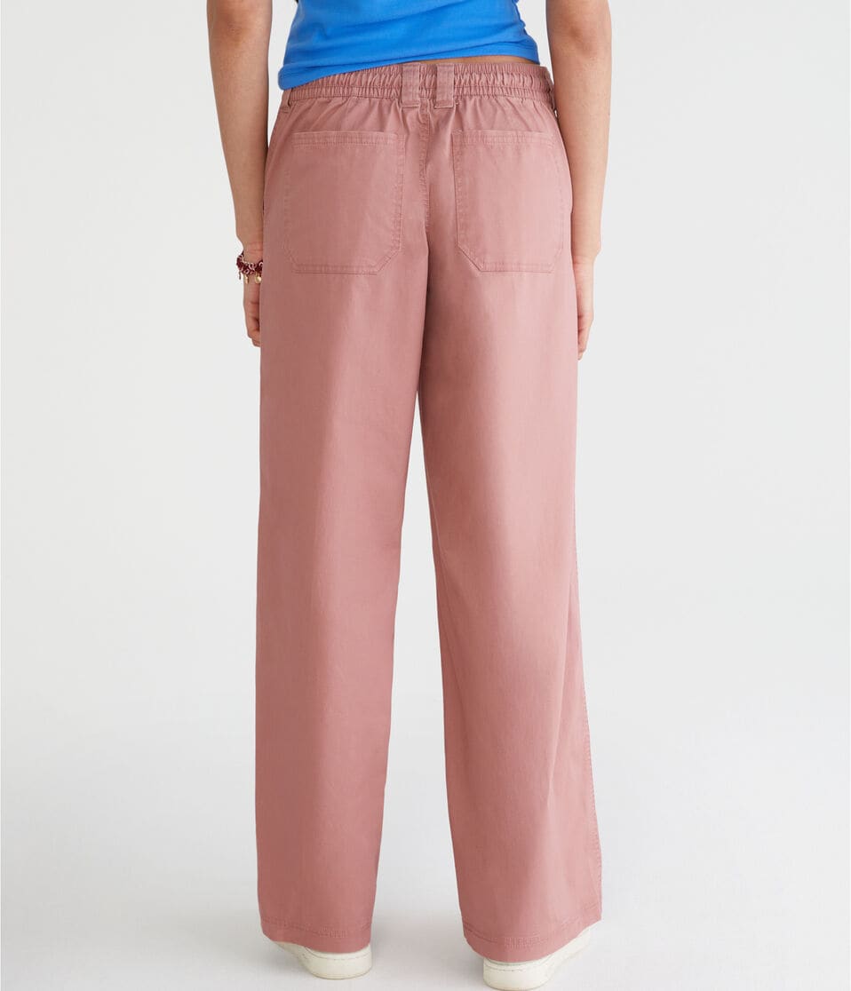 Aéropostale Low-Rise Twill Wide Leg Pants Dream Chocolate