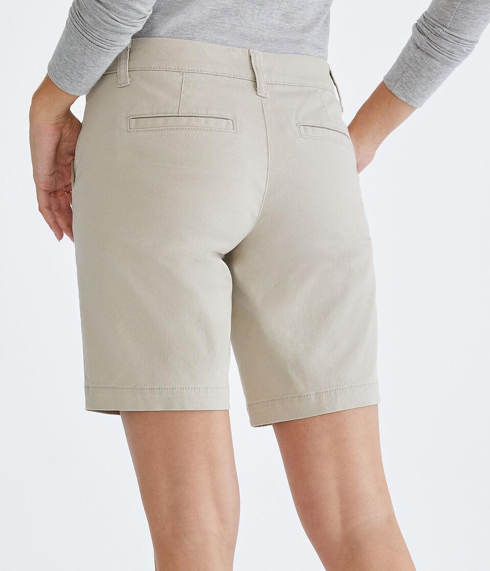 Aéropostale Low-Rise Uniform Bermuda Shorts Sandstone