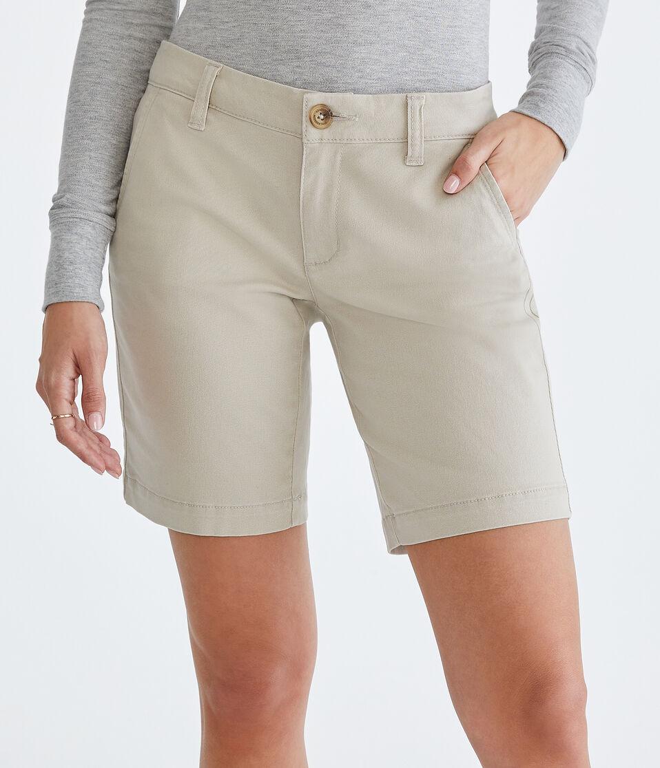 aéropostale Low-Rise Uniform Bermuda Shorts sandstone