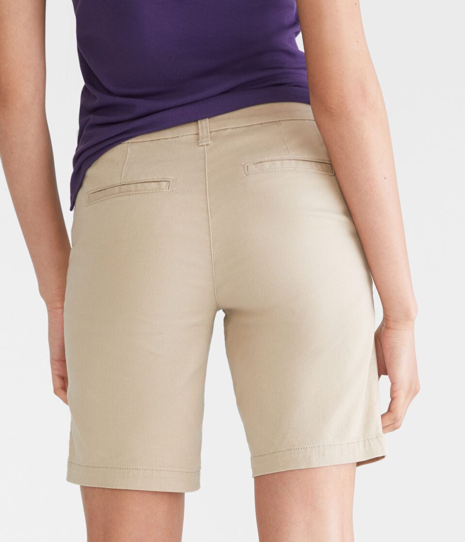 Aéropostale Low-Rise Uniform Bermuda Shorts Summer Tan