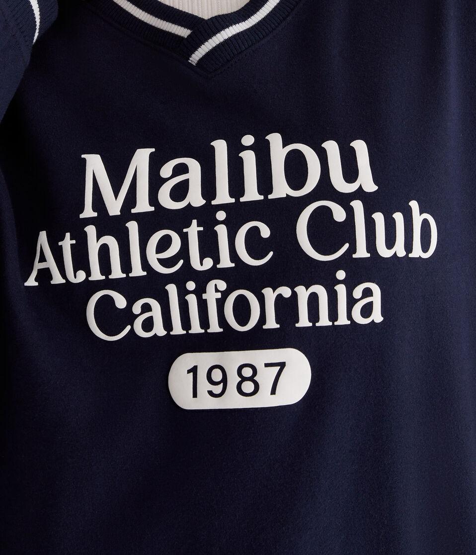 Aéropostale Malibu Athletic Oversized V-Neck Sweatshirt Cadet Navy