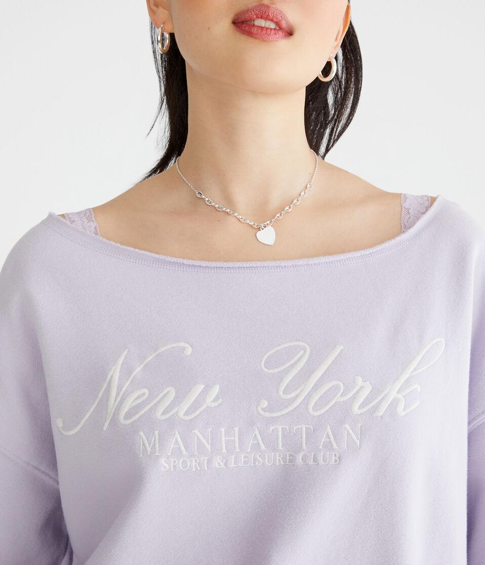Aéropostale Manhattan Off-The-Shoulder Sweatshirt Elderberry