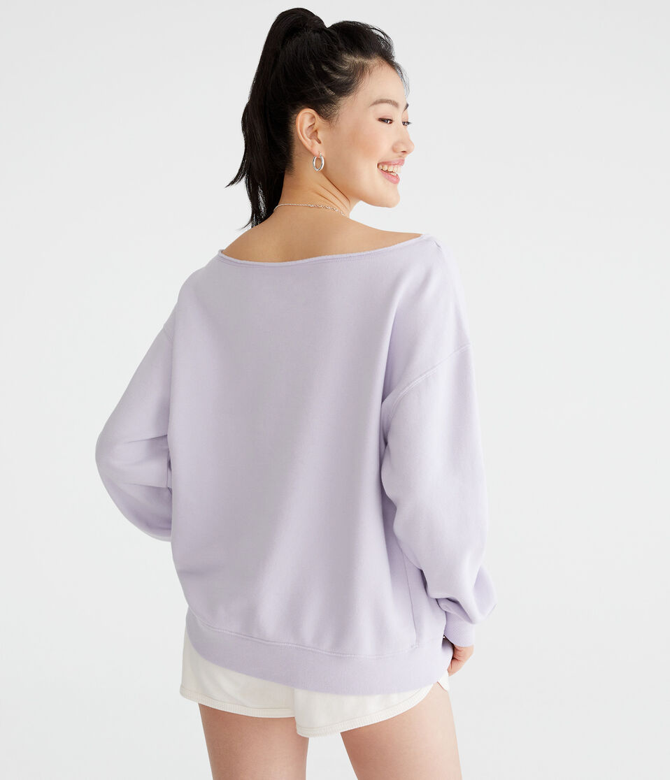 Aéropostale Manhattan Off-The-Shoulder Sweatshirt Elderberry