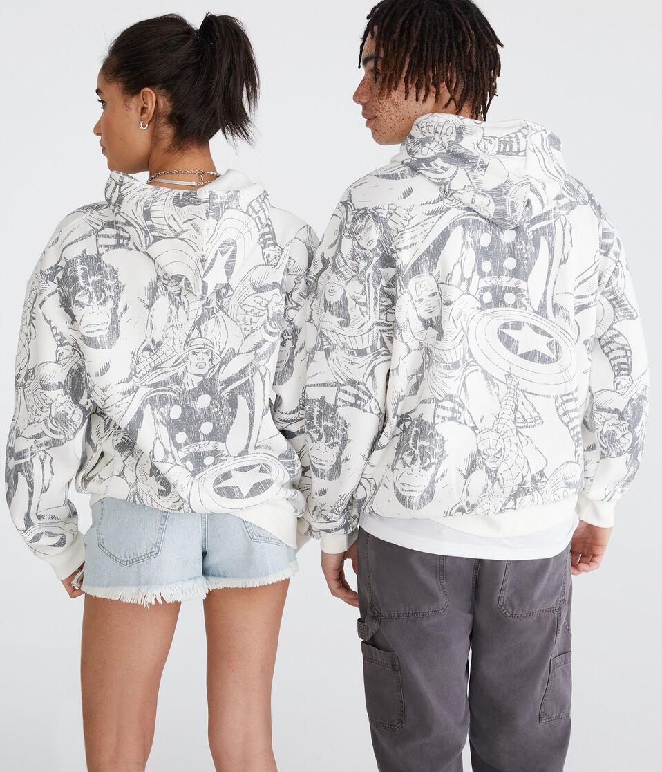 Aéropostale Marvel | Aero Allover Avengers Pullover Hoodie Cream
