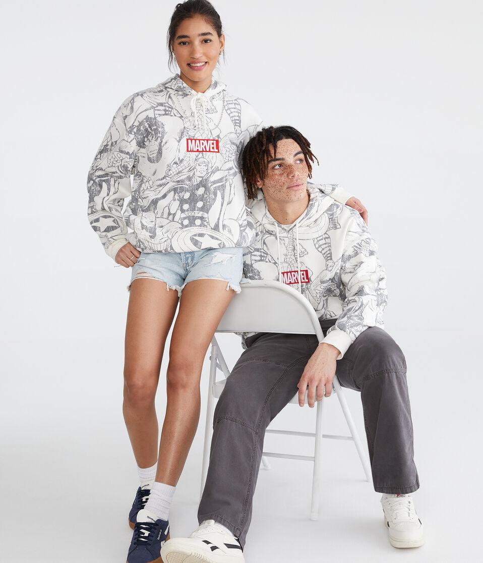 Aéropostale Marvel | Aero Allover Avengers Pullover Hoodie Cream