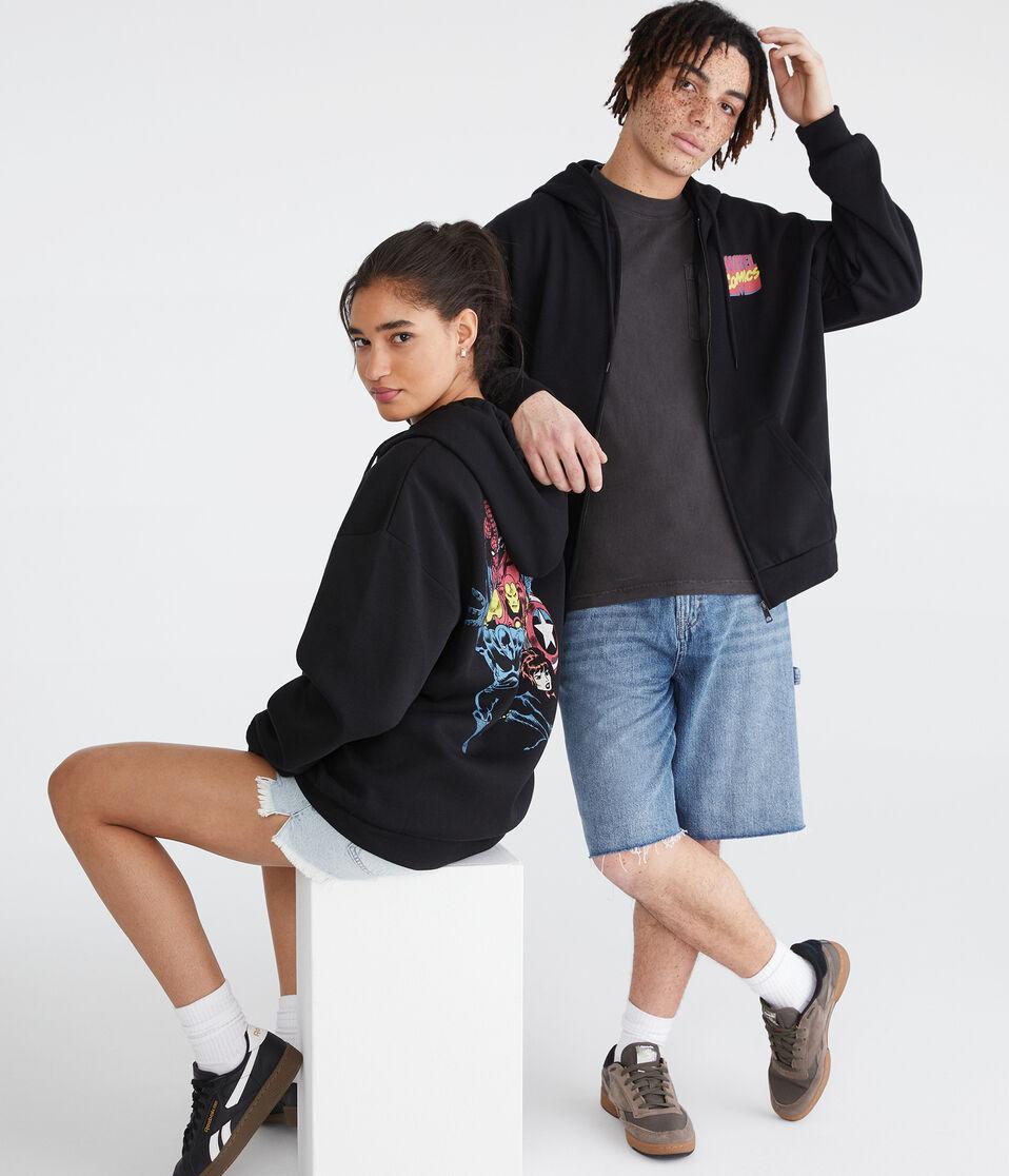 Aéropostale Marvel | Aero Marvel Comics Full-Zip Hoodie Black Fox