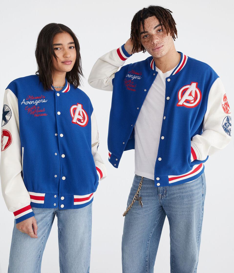 Aéropostale Marvel | Aero The Avengers Varsity Bomber Jacket Blue
