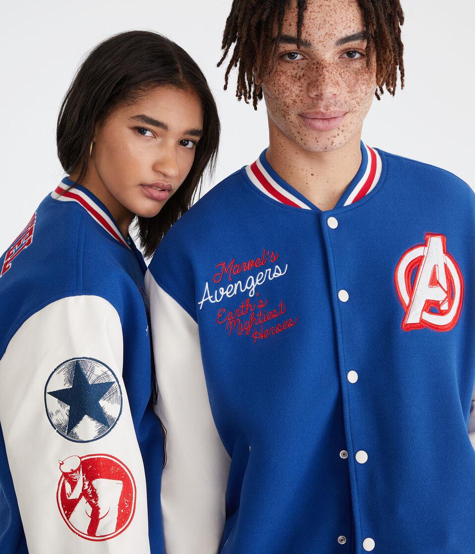 Aéropostale Marvel | Aero The Avengers Varsity Bomber Jacket Blue