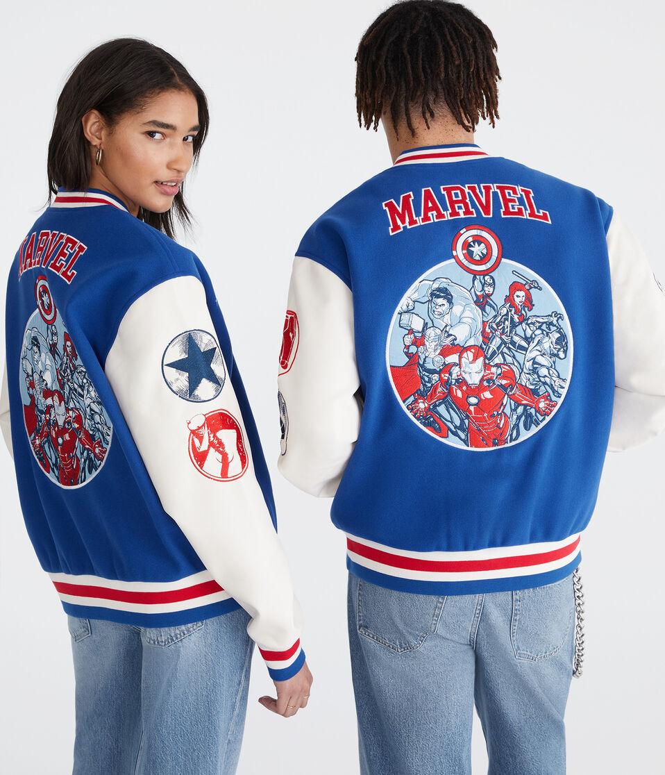 aéropostale Marvel | Aero The Avengers Varsity Bomber Jacket blue