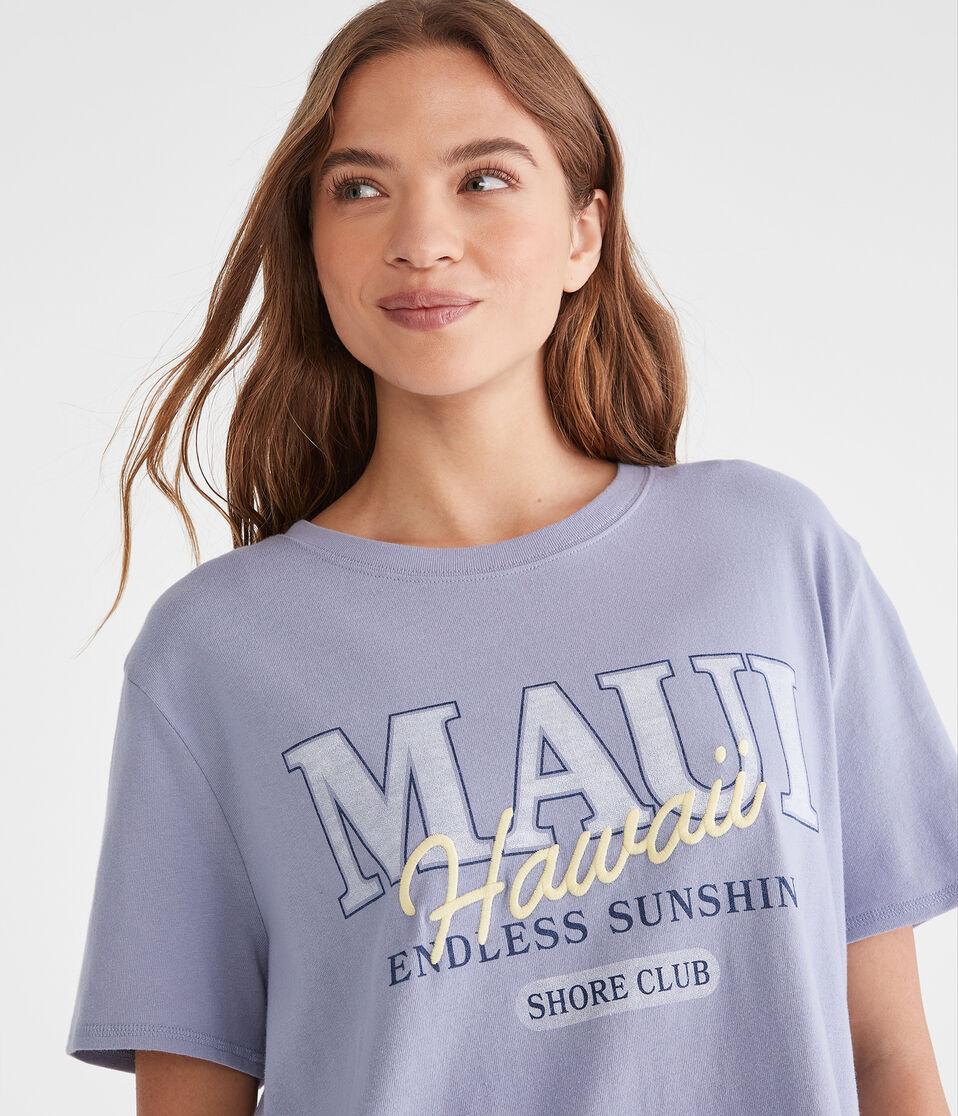 Aéropostale Maui Shore Club Boyfriend Graphic Tee Nightshadow Blue