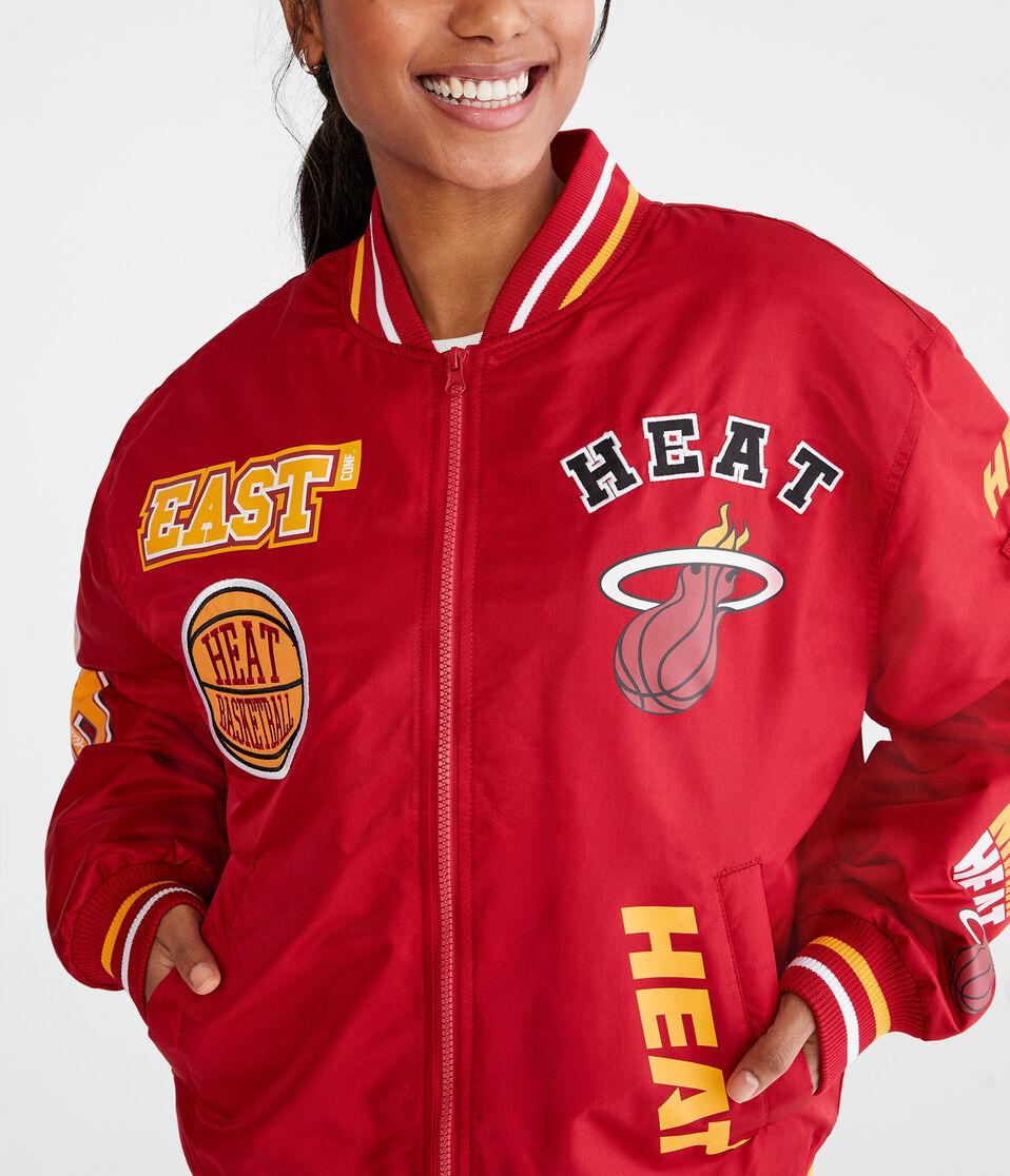 Aéropostale Miami Heat Basketball Bomber Jacket Red
