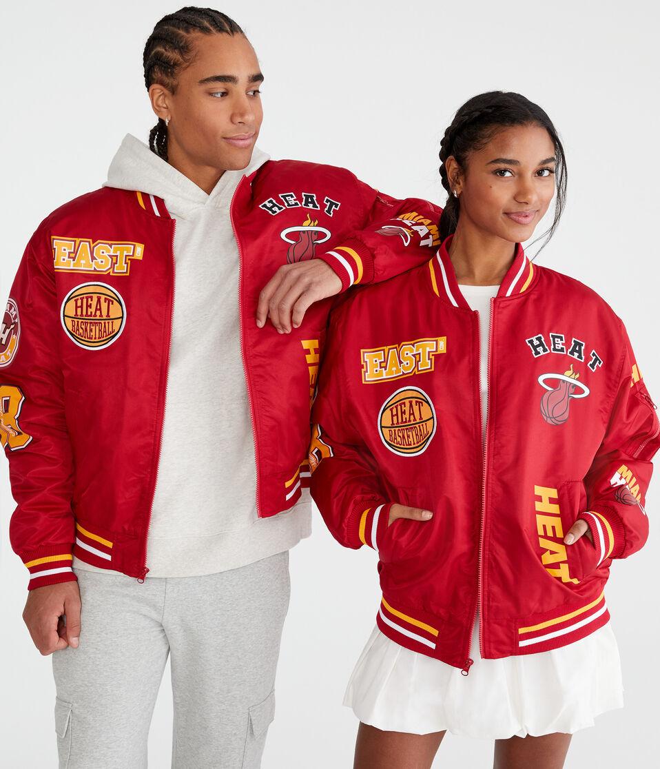 aéropostale Miami Heat Basketball Bomber Jacket red