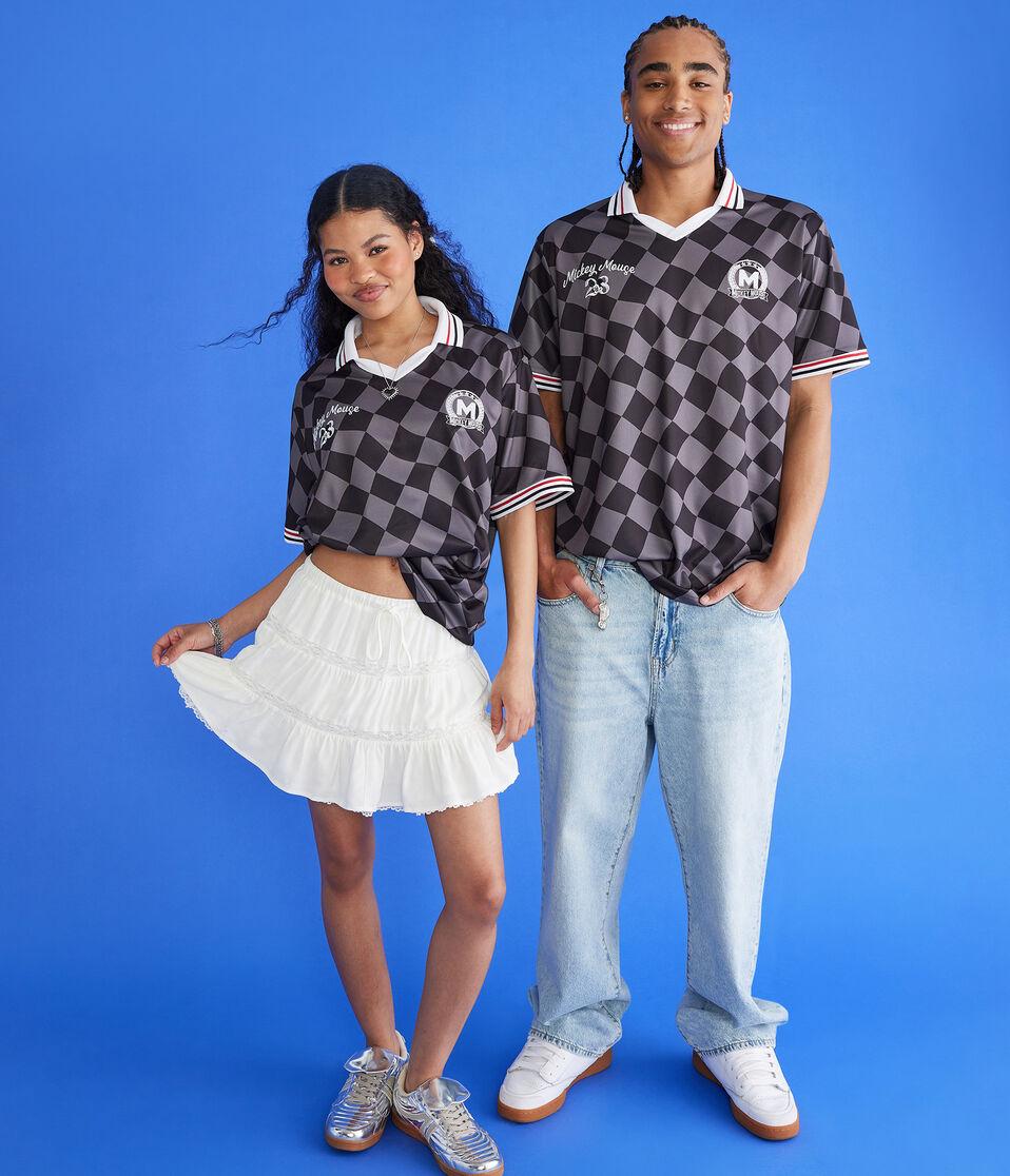 Aéropostale Mickey & Friends | Aero Mickey Mouse 28 Checkered Top Black Fox