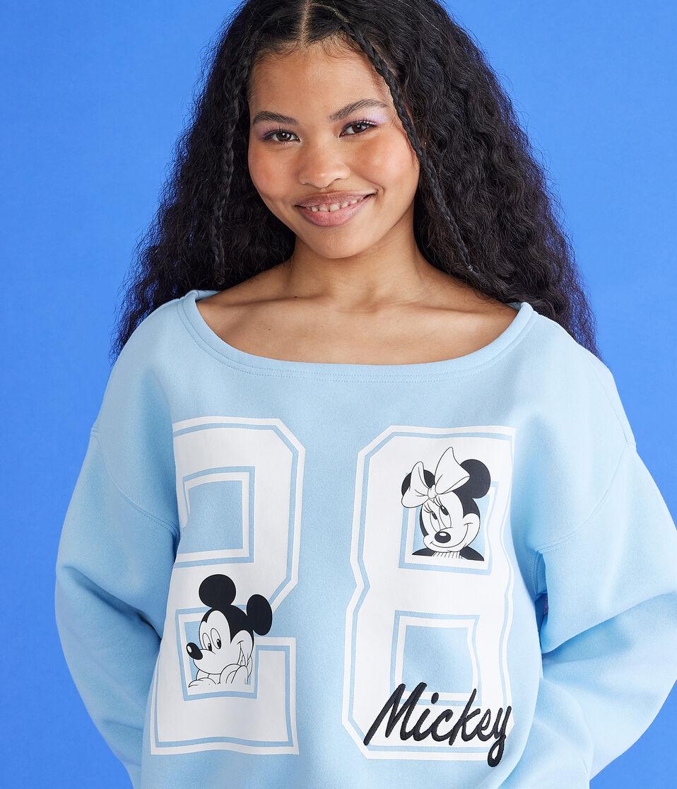 Aéropostale Mickey & Friends | Aero Mickey Mouse 28 Off-The-Shoulder Fleece Top Beyond Blue